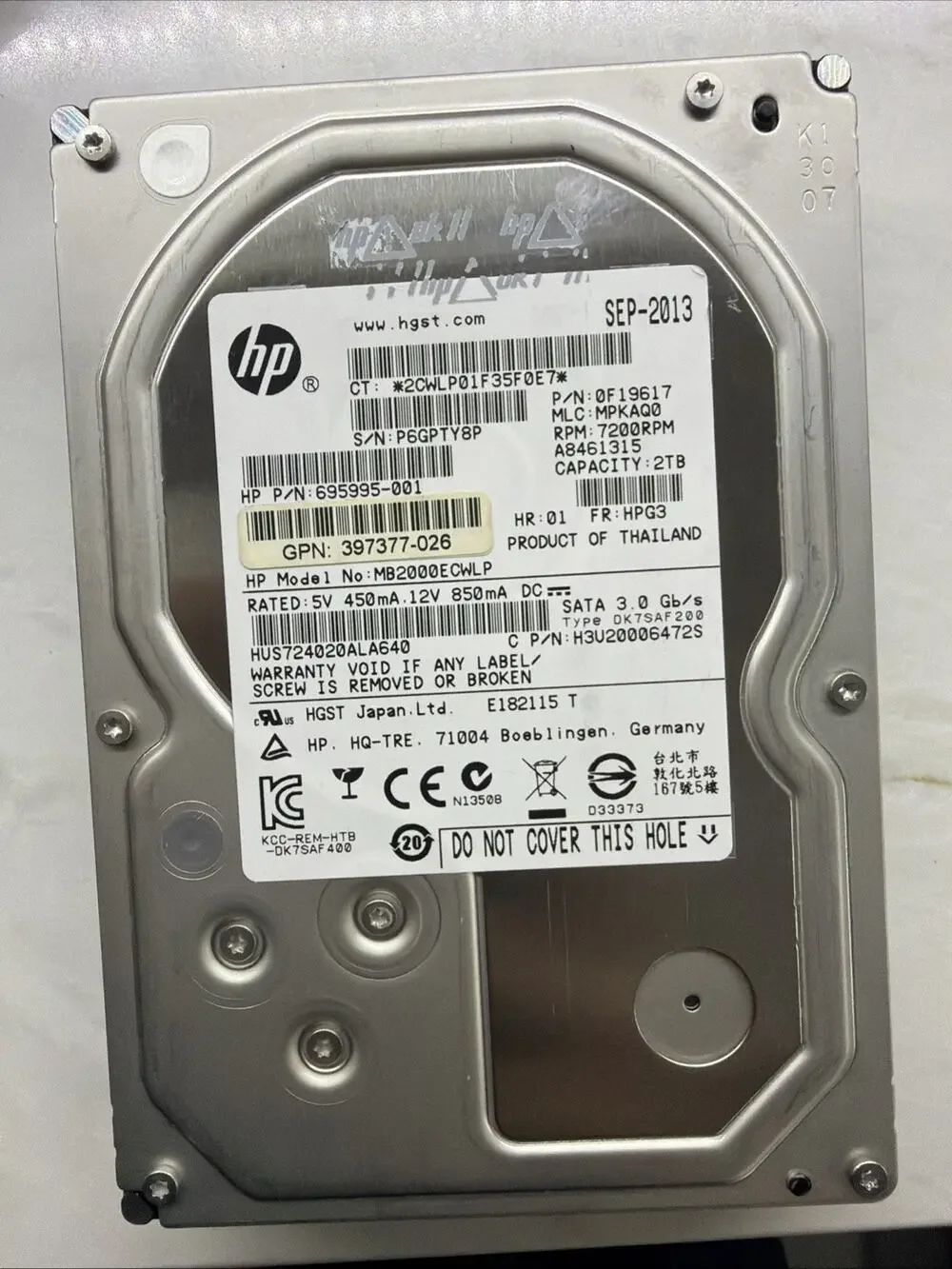 HP MB2000ECWLP 2TB 3.5